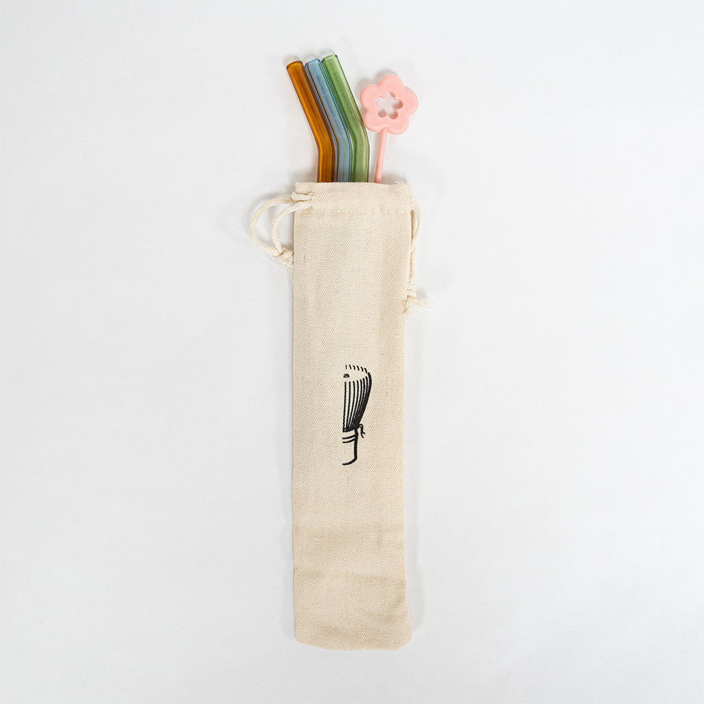 Whisk Branded High Borosilicate Glass Straw Set